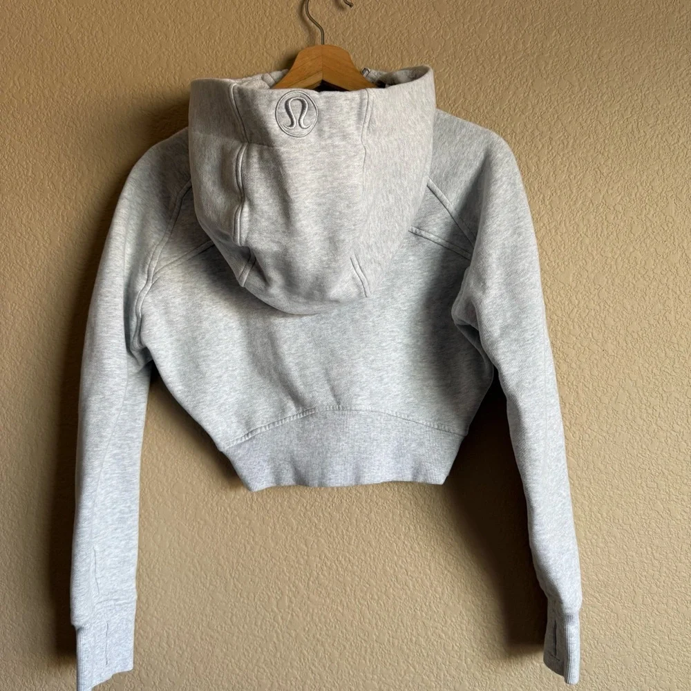 Lululemon Scuba Full-Zip Cropped Hoodie Heathered Core Ultra Light Grey Size 6